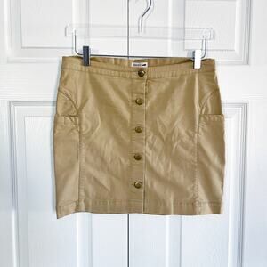Toad & Co Earthworks Khaki Button Front Mini Skirt